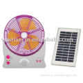 Emergency solar power cooling fan with radio